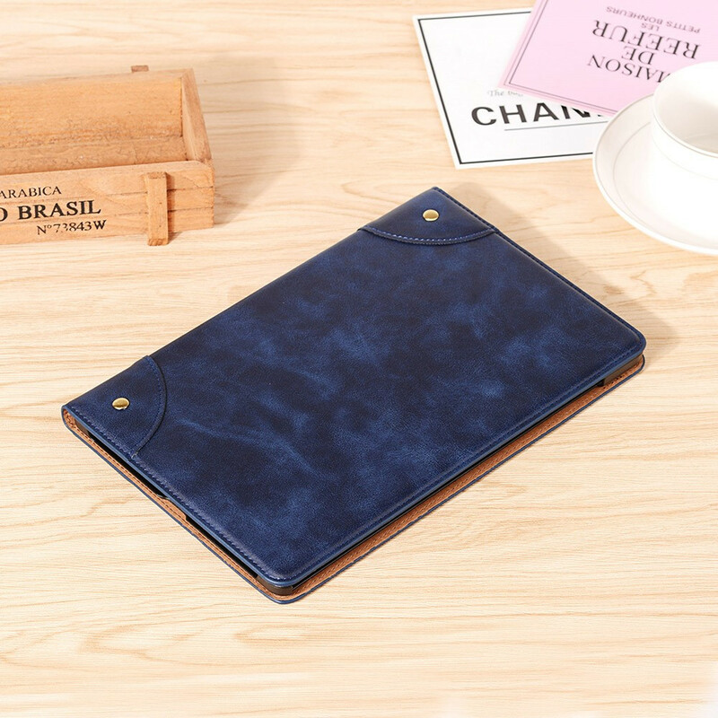 Étui Samsung Galaxy Tab S6 Lite Simili Cuir Vintage Rivets Étui Samsung Galaxy Tab S6 Lite Simili Cuir Vintage Rivets