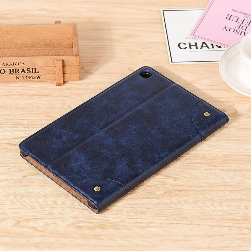 Étui Samsung Galaxy Tab S6 Lite Simili Cuir Vintage Rivets Étui Samsung Galaxy Tab S6 Lite Simili Cuir Vintage Rivets