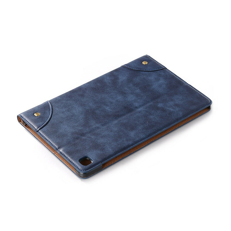 Étui Samsung Galaxy Tab S6 Lite Simili Cuir Vintage Rivets Étui Samsung Galaxy Tab S6 Lite Simili Cuir Vintage Rivets