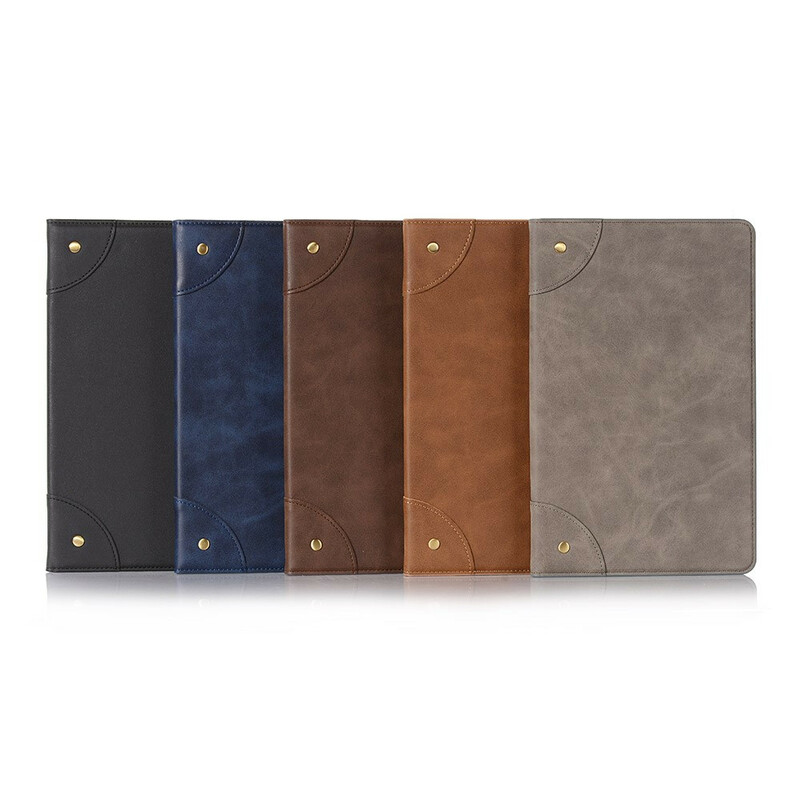 Étui Samsung Galaxy Tab S6 Lite Simili Cuir Vintage Rivets Étui Samsung Galaxy Tab S6 Lite Simili Cuir Vintage Rivets