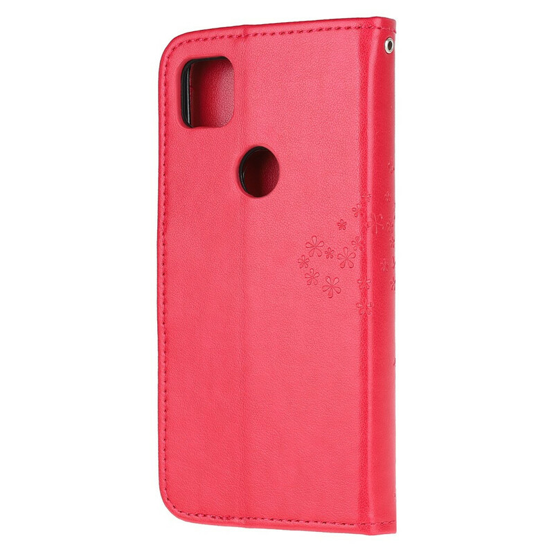 Housse Google Pixel 4a Arbre et Hiboux à Lanière