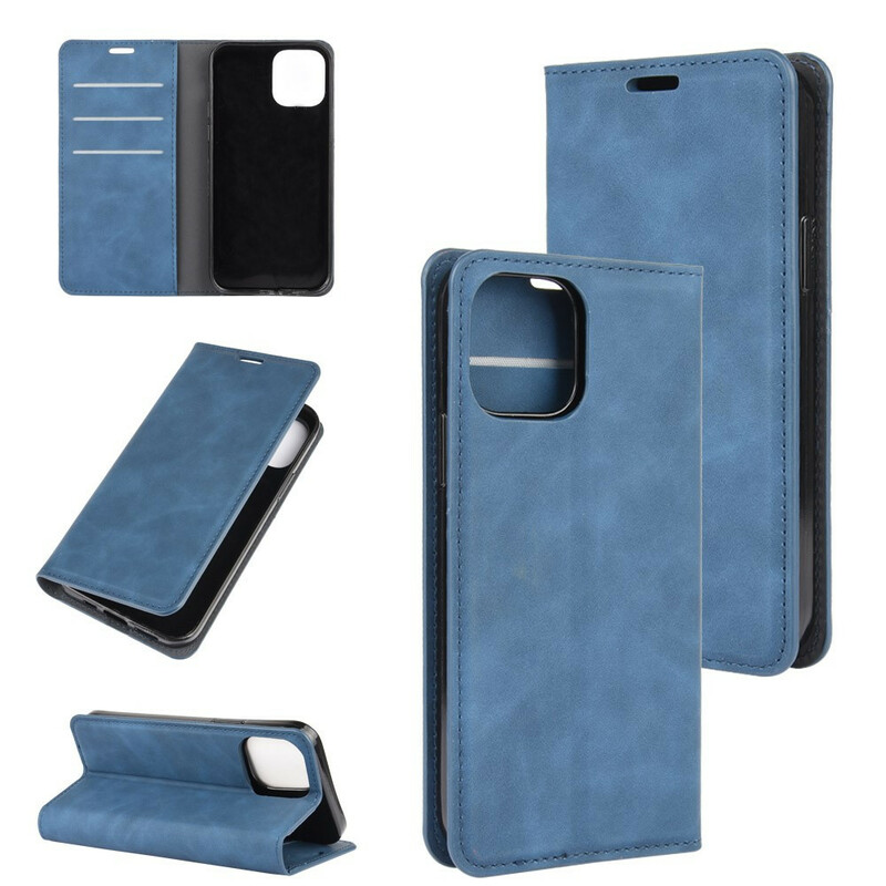 Flip Cover iPhone 12 Max / 12 Pro Effet Cuir Douceur