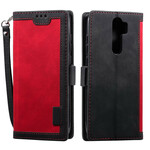 Housse Xaiomi Redmi 9 Simili Cuir Bicolore Contours Renforcés