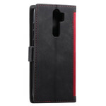 Housse Xaiomi Redmi 9 Simili Cuir Bicolore Contours Renforcés