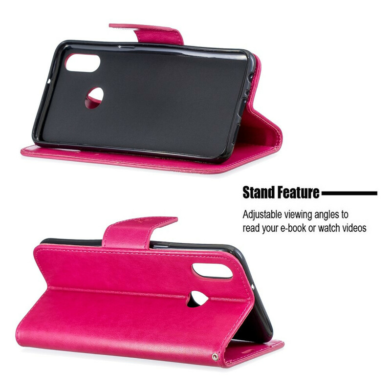 Housse Samsung Galaxy A10s Les Papillons en Vol avec Lanière