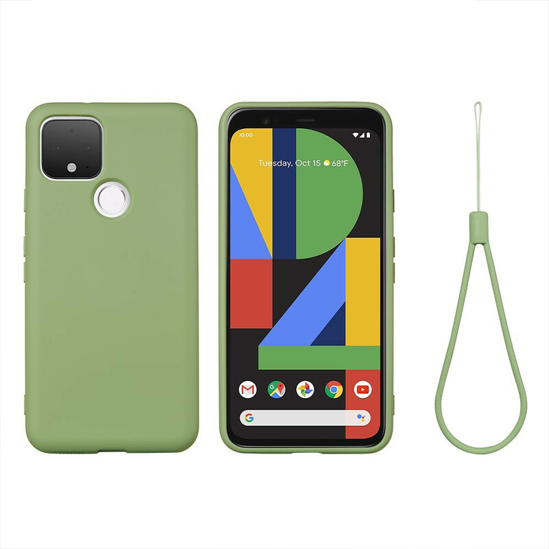 Coque Google Pixel 4A 5G Conception Silicone Liquide avec Lanière