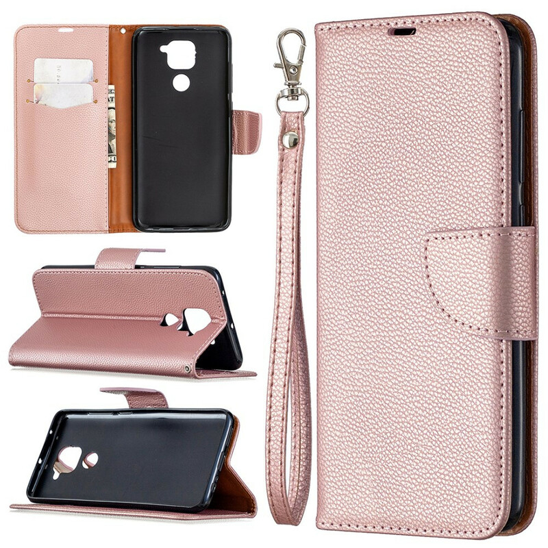 Housse Xiaomi Redmi Note 9 Litchi Rabat Oblique