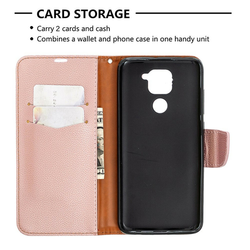 Housse Xiaomi Redmi Note 9 Litchi Rabat Oblique
