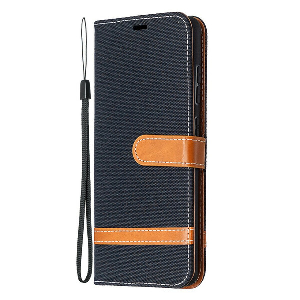 Housse Samsung Galaxy S20 FE Tissu et Effet Cuir à Lanière