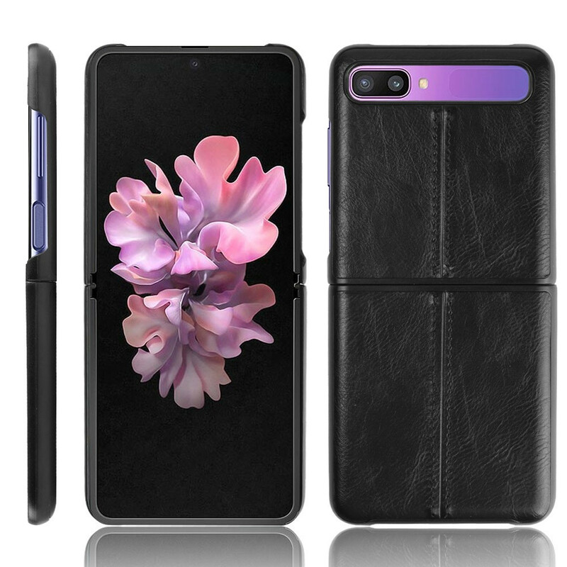 Coque Samsung Galaxy Z Flip Effet Cuir Couture Coque Samsung Galaxy Z Flip Effet Cuir Couture