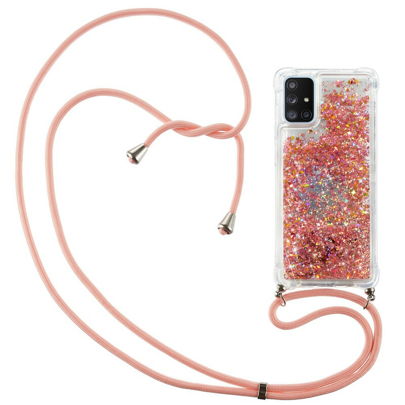 Coque Samsung Galaxy A51 5G Paillettes avec Cordon Coque Samsung Galaxy A51 5G Paillettes avec Cordon