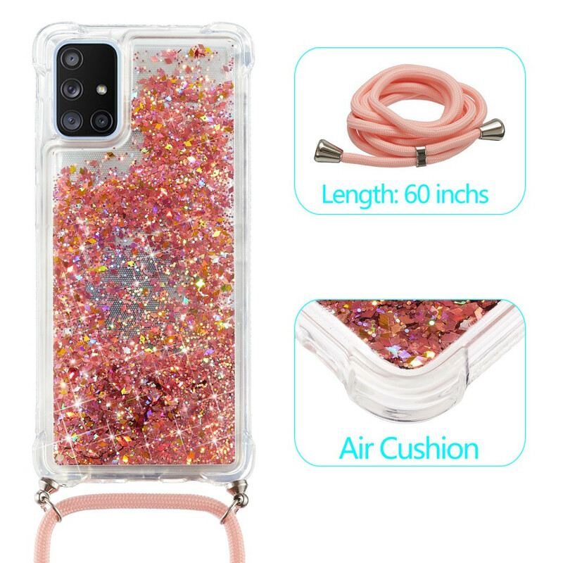 Coque Samsung Galaxy A51 5G Paillettes avec Cordon Coque Samsung Galaxy A51 5G Paillettes avec Cordon
