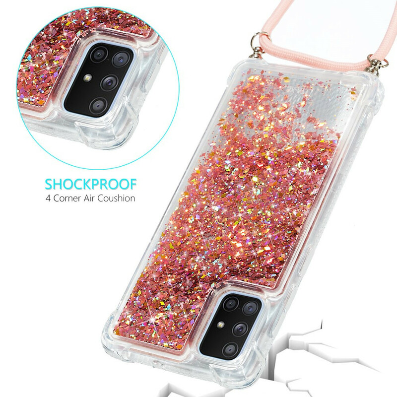 Coque Samsung Galaxy A51 5G Paillettes avec Cordon Coque Samsung Galaxy A51 5G Paillettes avec Cordon