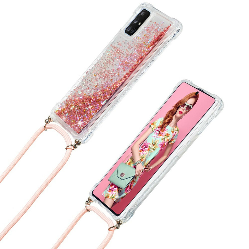Coque Samsung Galaxy A51 5G Paillettes avec Cordon Coque Samsung Galaxy A51 5G Paillettes avec Cordon