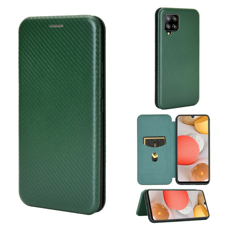 Flip Cover Samsung Galaxy A42 5G Fibre Carbone
