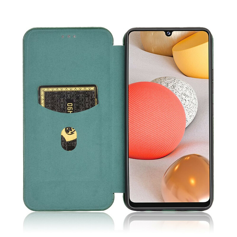 Flip Cover Samsung Galaxy A42 5G Fibre Carbone