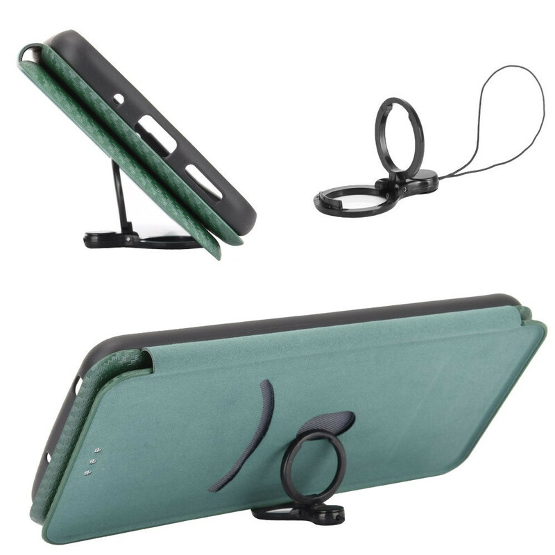 Flip Cover Samsung Galaxy A42 5G Fibre Carbone