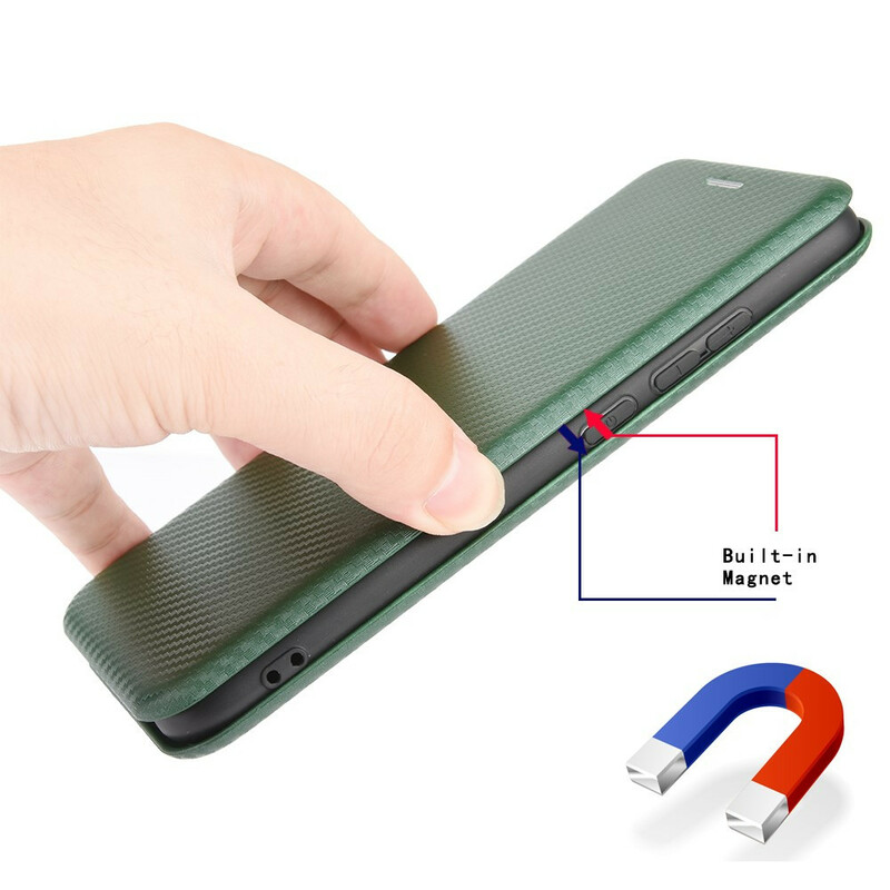Flip Cover Samsung Galaxy A42 5G Fibre Carbone