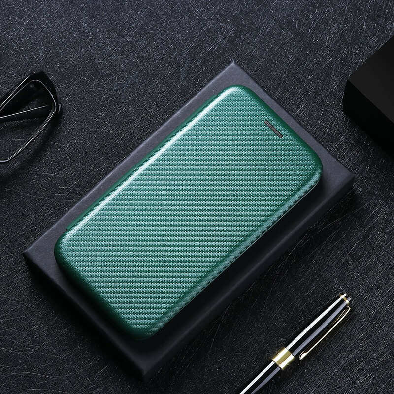 Flip Cover Samsung Galaxy A42 5G Fibre Carbone
