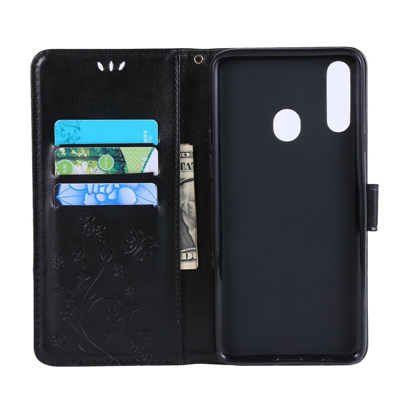 Housse Samsung Galaxy A20s Papillons et Fleurs