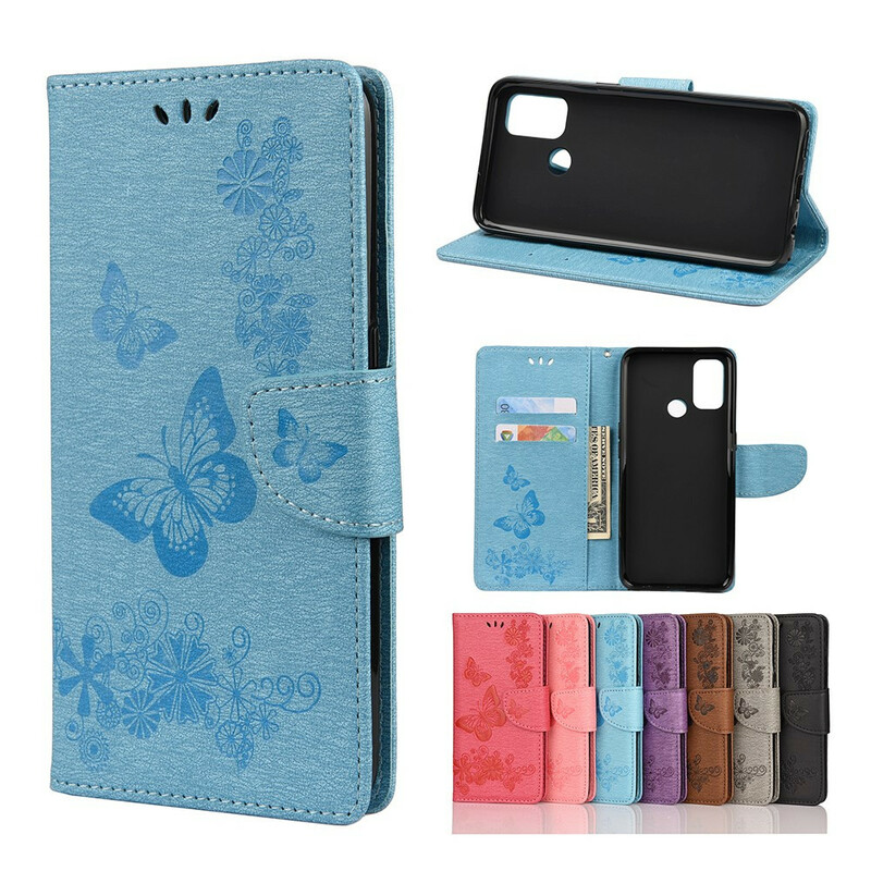 Housse Oppo A53 / A53s Que des Papillons avec Lanière