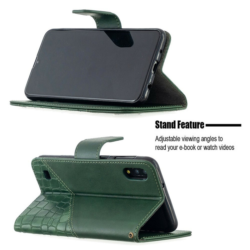 Housse Samsung Galaxy A10 Effet Peau de Crocodile Classique