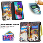 Housse Samsung Galaxy A51 Poche Zippée Éléphant Housse Samsung Galaxy A51 Poche Zippée Éléphant