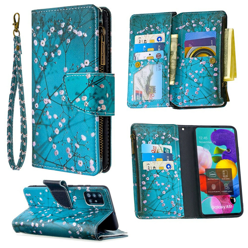 Housse Samsung Galaxy A51 Poche Zippée Arbre Housse Samsung Galaxy A51 Poche Zippée Arbre