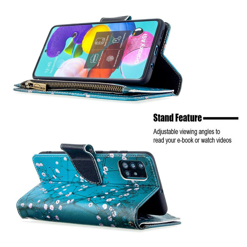 Housse Samsung Galaxy A51 Poche Zippée Arbre Housse Samsung Galaxy A51 Poche Zippée Arbre