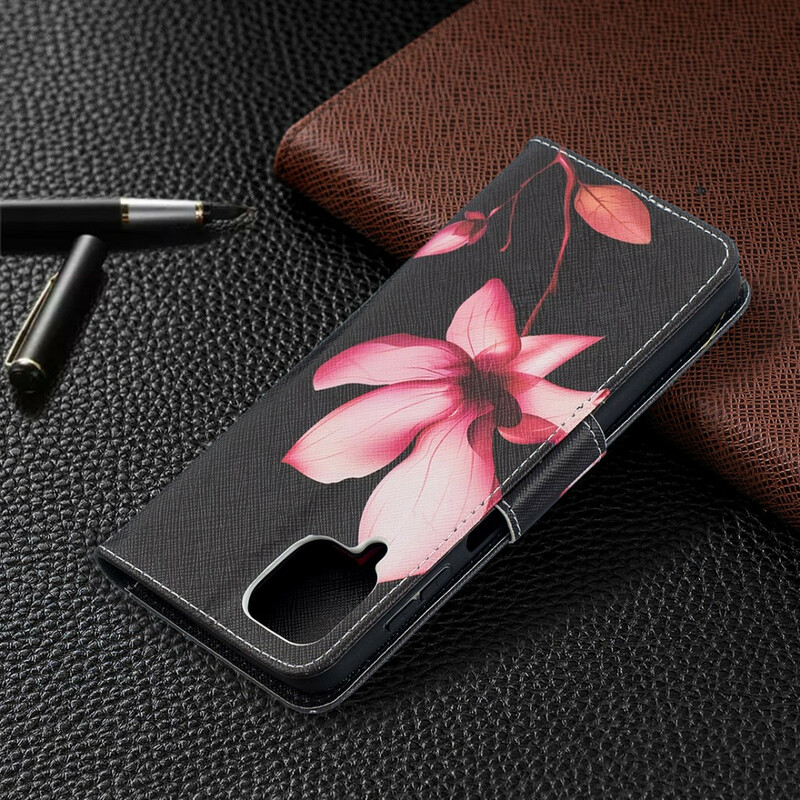 Housse Samsung Galaxy A12 Fleur Rose Housse Samsung Galaxy A12 Fleur Rose