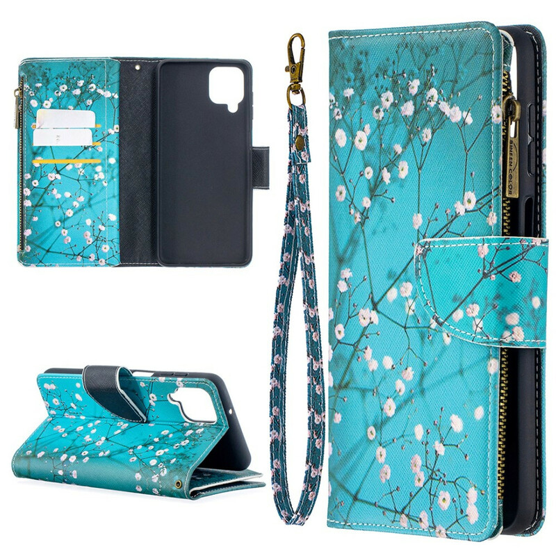 Housse Samsung Galaxy A12 Poche Zippée Arbre Housse Samsung Galaxy A12 Poche Zippée Arbre