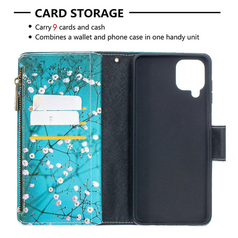 Housse Samsung Galaxy A12 Poche Zippée Arbre Housse Samsung Galaxy A12 Poche Zippée Arbre
