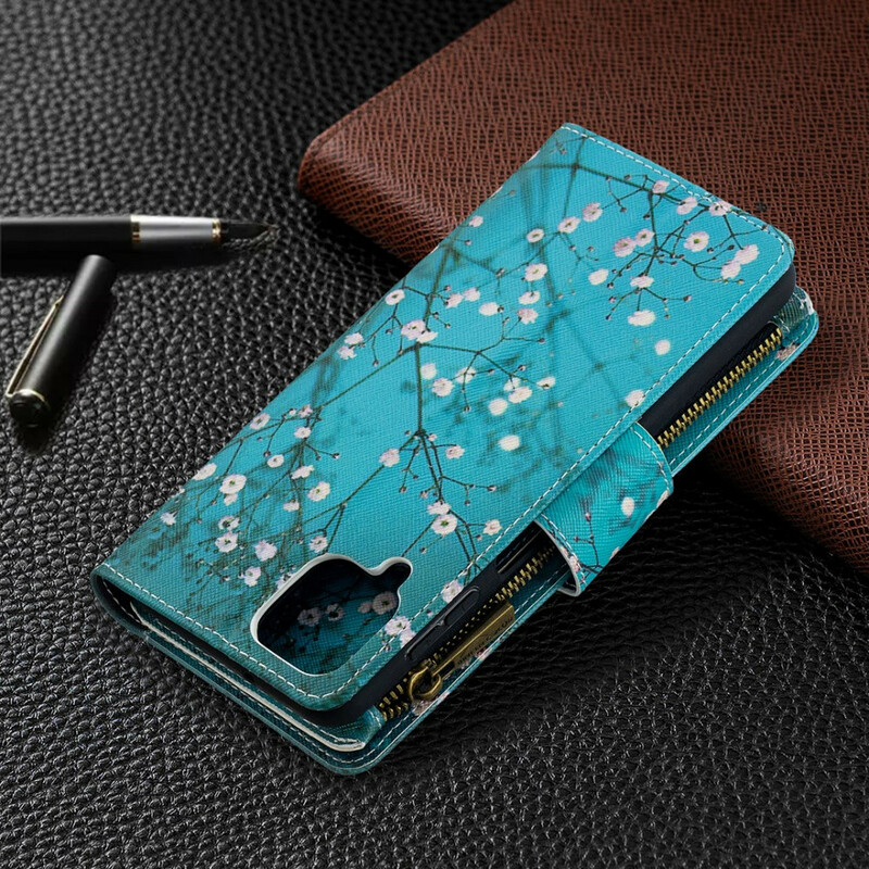 Housse Samsung Galaxy A12 Poche Zippée Arbre Housse Samsung Galaxy A12 Poche Zippée Arbre