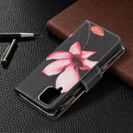 Housse Samsung Galaxy A12 Poche Zippée Fleur Housse Samsung Galaxy A12 Poche Zippée Fleur