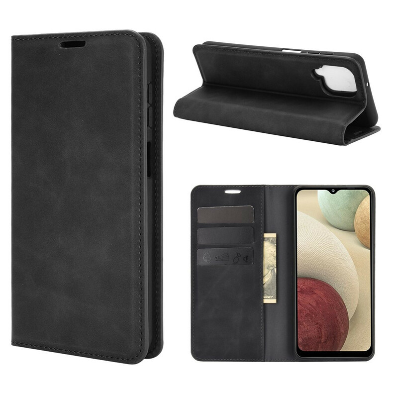 Flip Cover Samsung Galaxy A12 Effet Cuir Douceur Flip Cover Samsung Galaxy A12 Effet Cuir Douceur