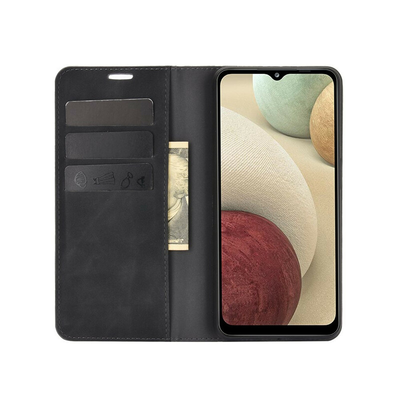 Flip Cover Samsung Galaxy A12 Effet Cuir Douceur Flip Cover Samsung Galaxy A12 Effet Cuir Douceur