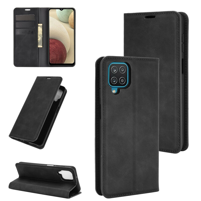 Flip Cover Samsung Galaxy A12 Effet Cuir Douceur Flip Cover Samsung Galaxy A12 Effet Cuir Douceur