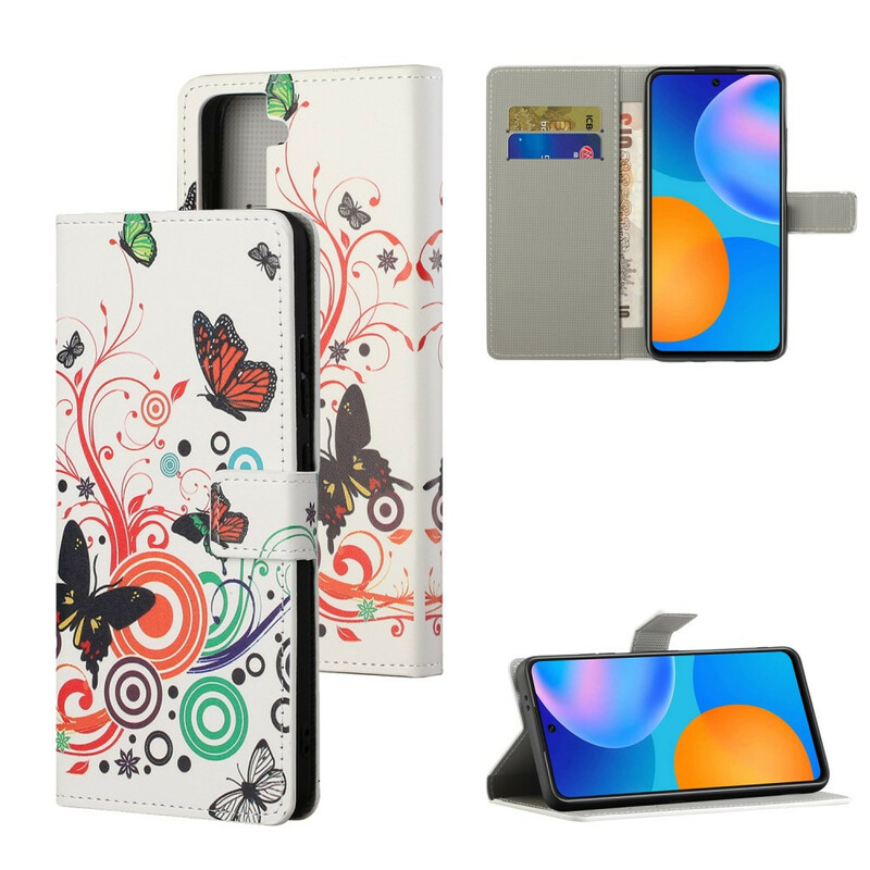 Housse Samsung Galaxy S21 5G Papillons et Fleurs