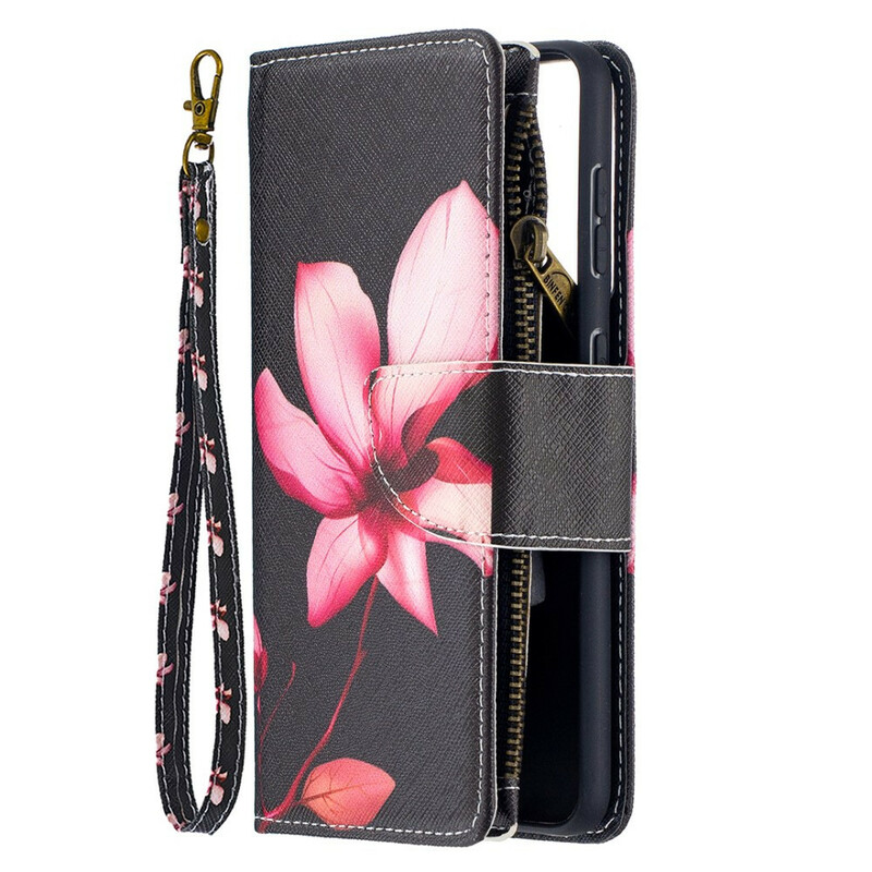 Housse Samsung Galaxy S21 5G Poche Zippée Fleur Housse Samsung Galaxy S21 5G Poche Zippée Fleur
