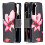 Housse Samsung Galaxy S21 5G Poche Zippée Fleur Housse Samsung Galaxy S21 5G Poche Zippée Fleur