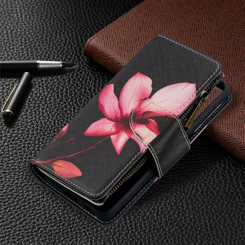 Housse Samsung Galaxy S21 5G Poche Zippée Fleur Housse Samsung Galaxy S21 5G Poche Zippée Fleur