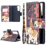 Housse Samsung Galaxy S21 5G Poche Zippée Éléphant Housse Samsung Galaxy S21 5G Poche Zippée Éléphant