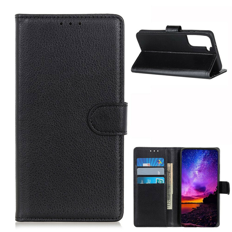 Housse Samsung Galaxy S21 5G Simili Cuir Litchi Traditionnel Housse Samsung Galaxy S21 5G Simili Cuir Litchi Traditionnel