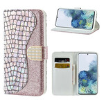 Housse Samsung Galaxy S21 5G Croco Diamants