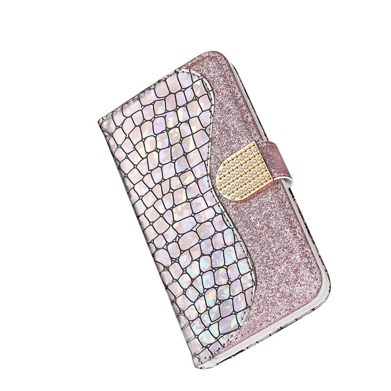 Housse Samsung Galaxy S21 5G Croco Diamants