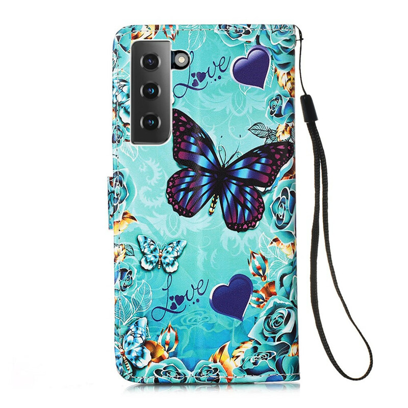 Housse Samsung Galaxy S21 5G Papillons Dorés Housse Samsung Galaxy S21 5G Papillons Dorés
