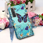 Housse Samsung Galaxy S21 5G Papillons Dorés Housse Samsung Galaxy S21 5G Papillons Dorés