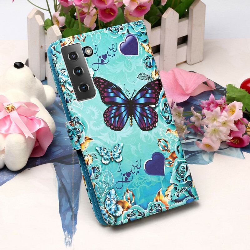 Housse Samsung Galaxy S21 5G Papillons Dorés Housse Samsung Galaxy S21 5G Papillons Dorés