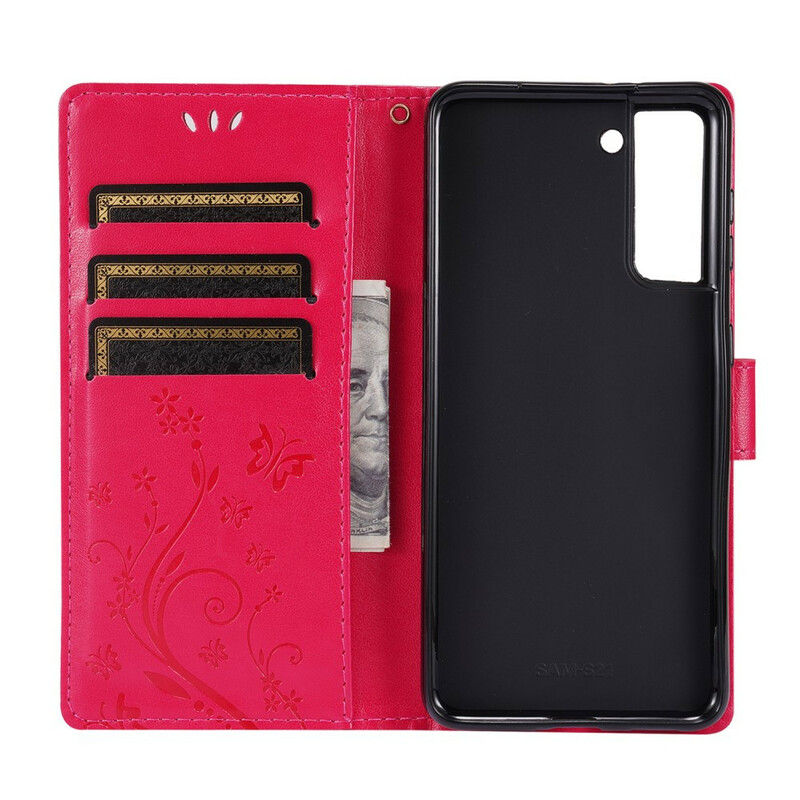 Housse Samsung Galaxy S21 5G Papillons au Vent