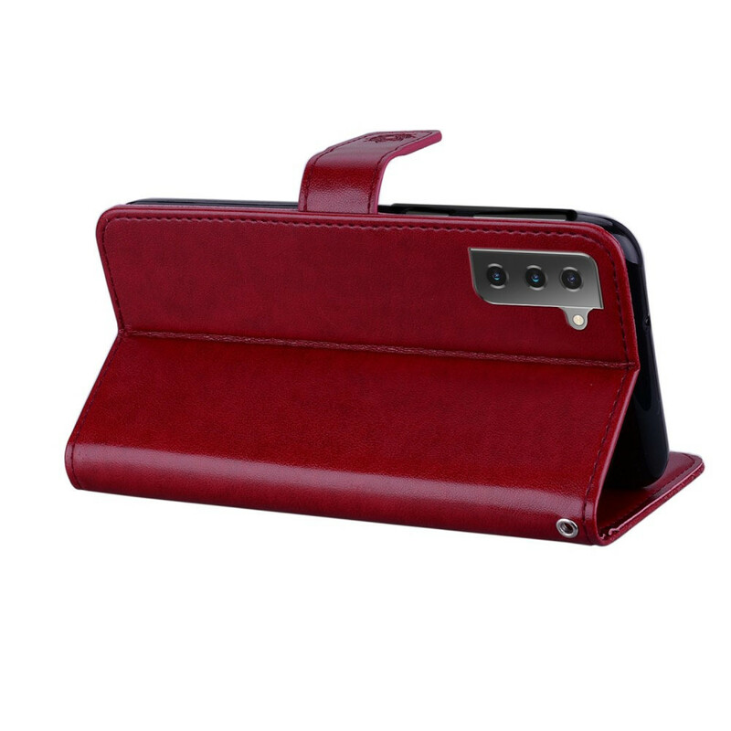 Housse Samsung Galaxy S21 5G Hibou Mandala et Breloque